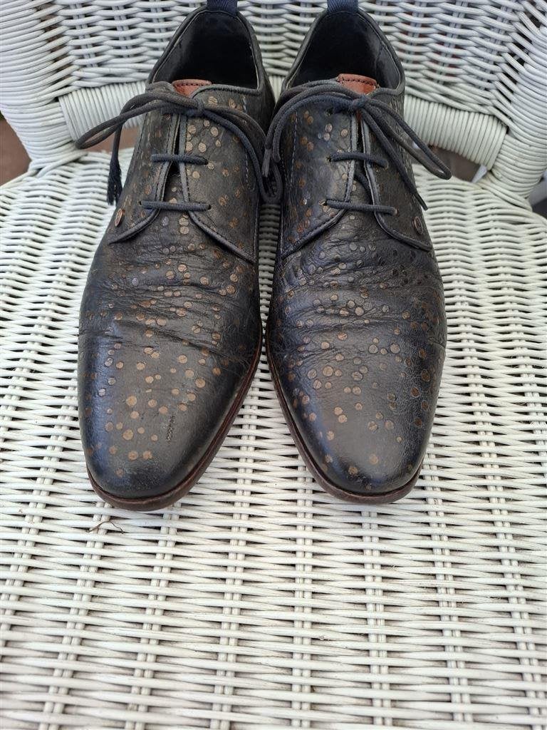 Rehab schoenen, maat 42, blauw met bruin, Blauw, Ophalen of Verzenden, Gedragen, Veterschoenen