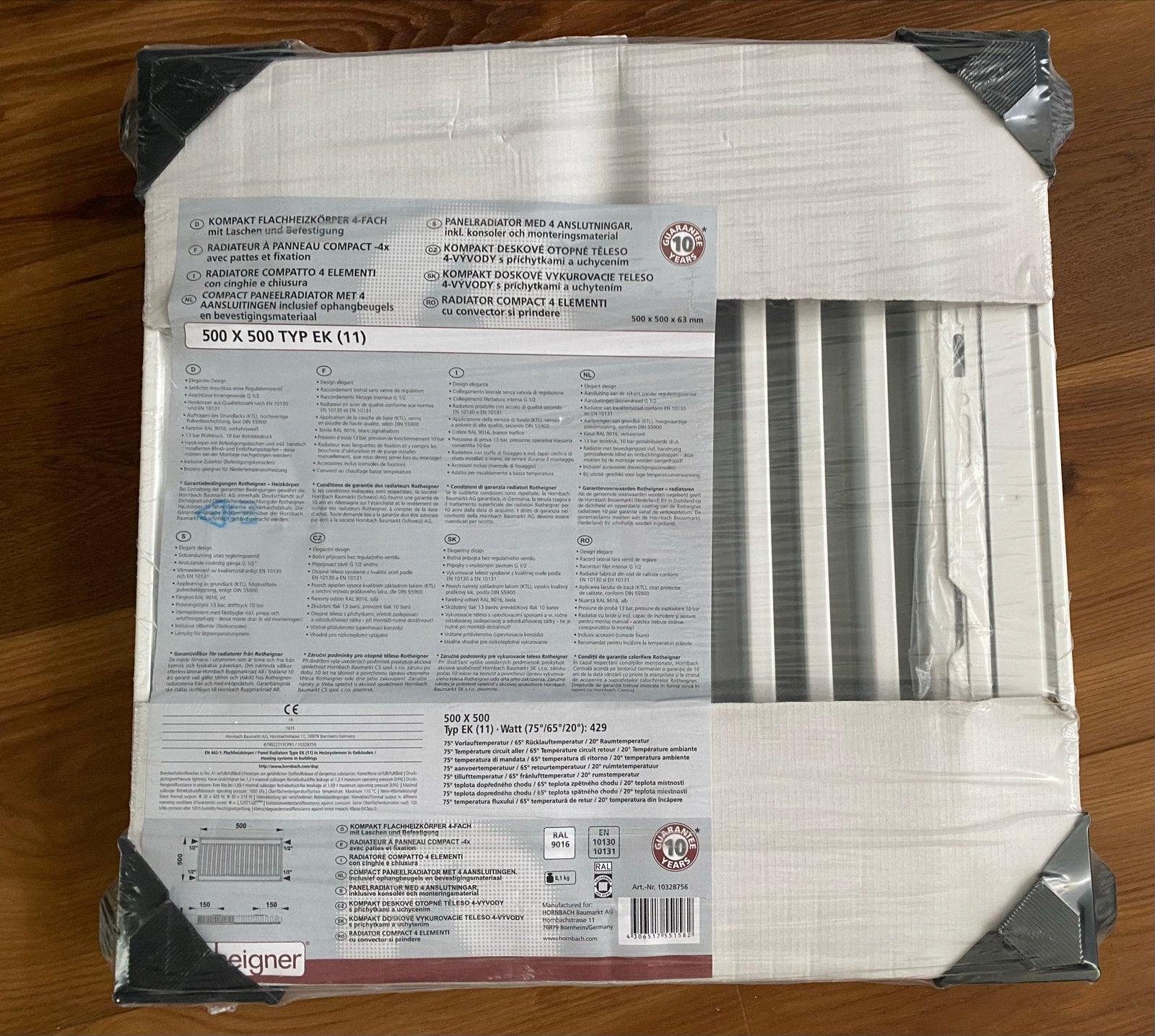 ROTHEIGNER Compact paneelradiator C4 Type 11 50x50cm, Doe-het-zelf en Verbouw, Verwarming en Radiatoren, Ophalen, 30 tot 80 cm