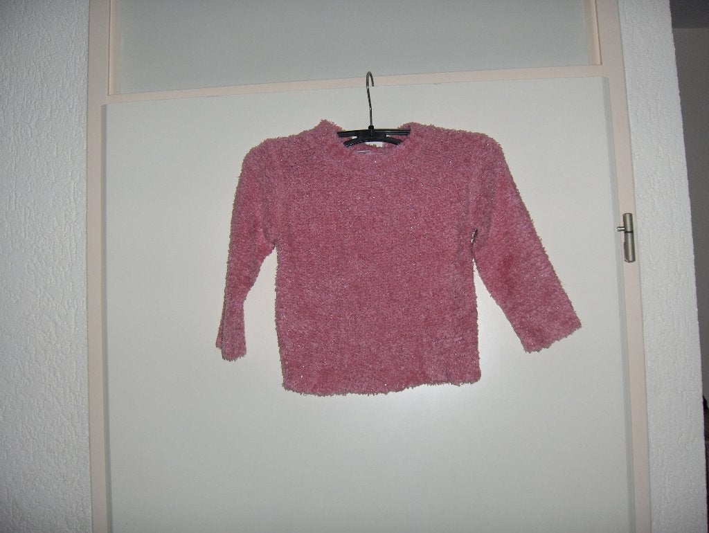Lieve roze chenille glitter kerst trui mt 92 prima staat, Gebruikt, Meisje, Trui of Vest, Ophalen of Verzenden