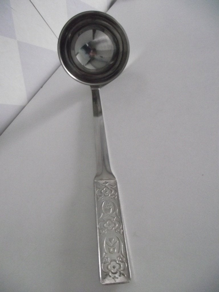 vintage RVS bloemen soep opscheplepel 30 cm Russian 1970-79, Ophalen of Verzenden
