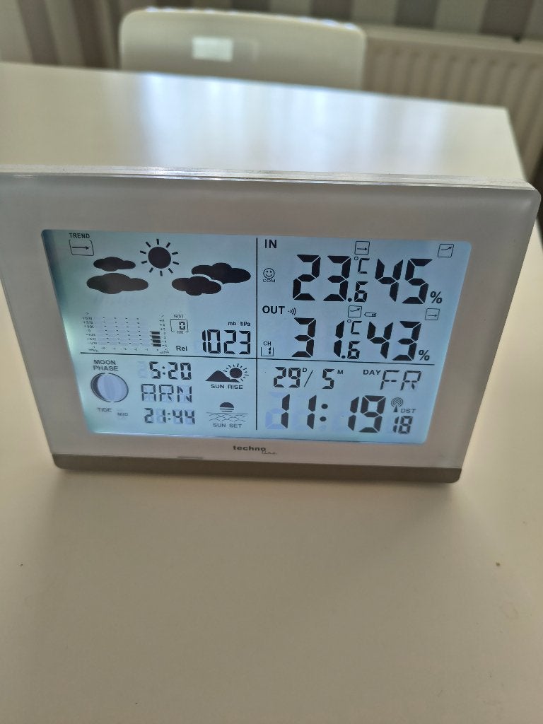 Weerstation met buitensensor, Ophalen of Verzenden, Zo goed als nieuw, Weerstation