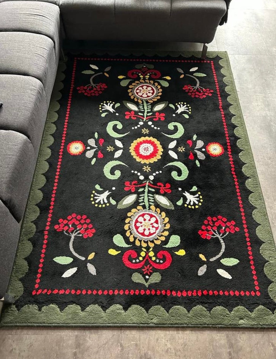 Vloerkleed Ikea Akerkulla, Ophalen, Zo goed als nieuw, Rechthoekig, Groen