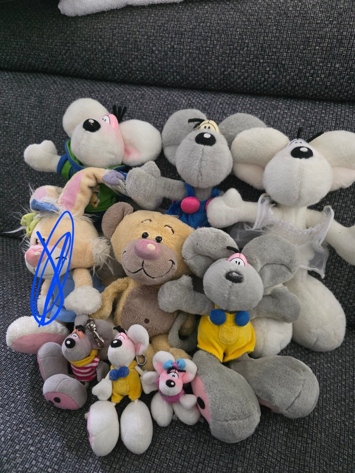 9 Diddl Knuffels en 3 Hangers - Diverse Maten, Ophalen of Verzenden, Verschillende figuren, Zo goed als nieuw, Knuffel