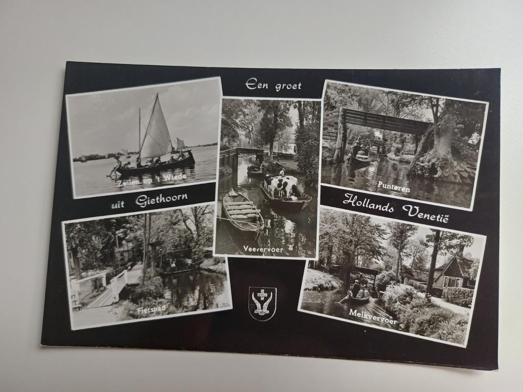 Foto ansichtkaart Een groet uit Giethoorn. 't Wiede, Ophalen of Verzenden, 1960 tot 1980, Ongelopen, Overijssel