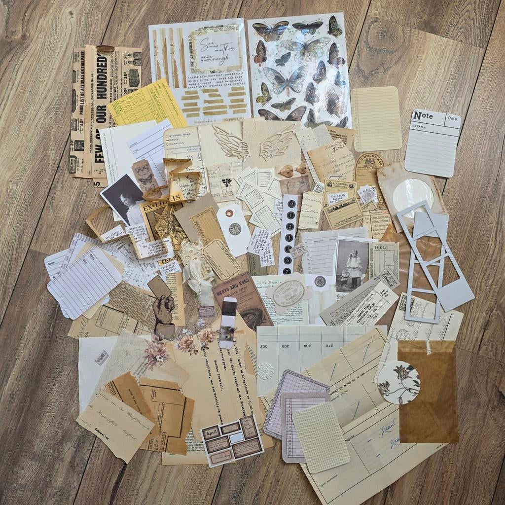 Ephemera setje neutraal met wrijfstickers, Hobby en Vrije tijd, Verzenden, Gebruikt