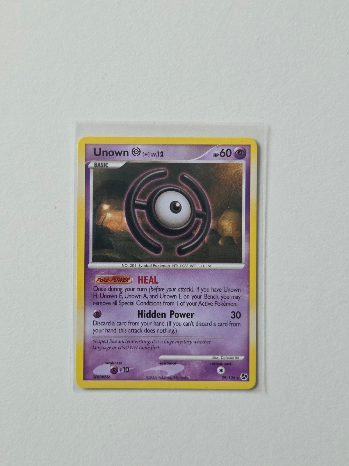 Unown H - GE 29, Ophalen of Verzenden, Zo goed als nieuw, Losse kaart, Foil