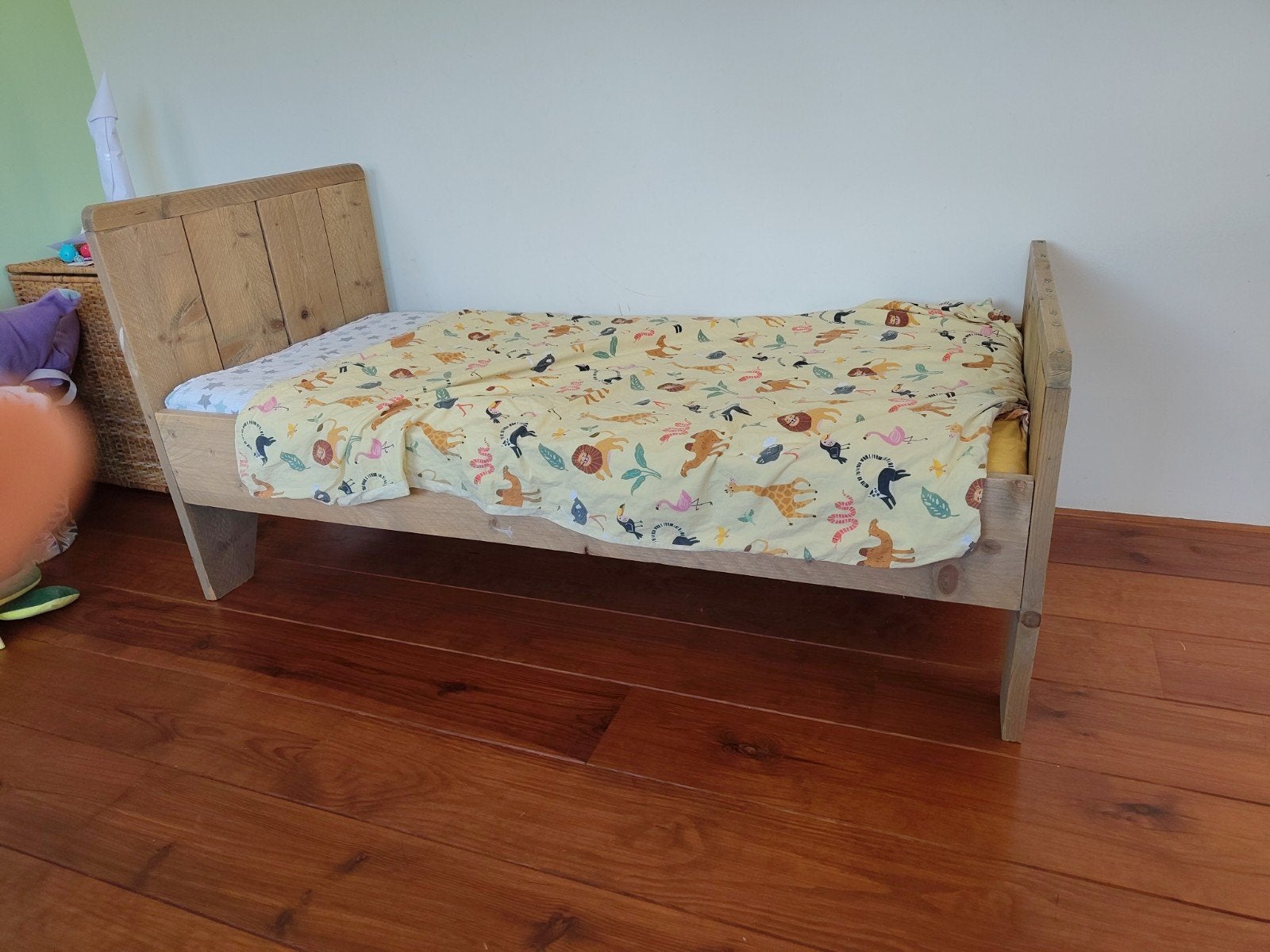 Peuterbedden steigerhout 2x dezelfde, Kinderen en Baby's, Ophalen, 70 tot 85 cm, 140 tot 160 cm, Zo goed als nieuw