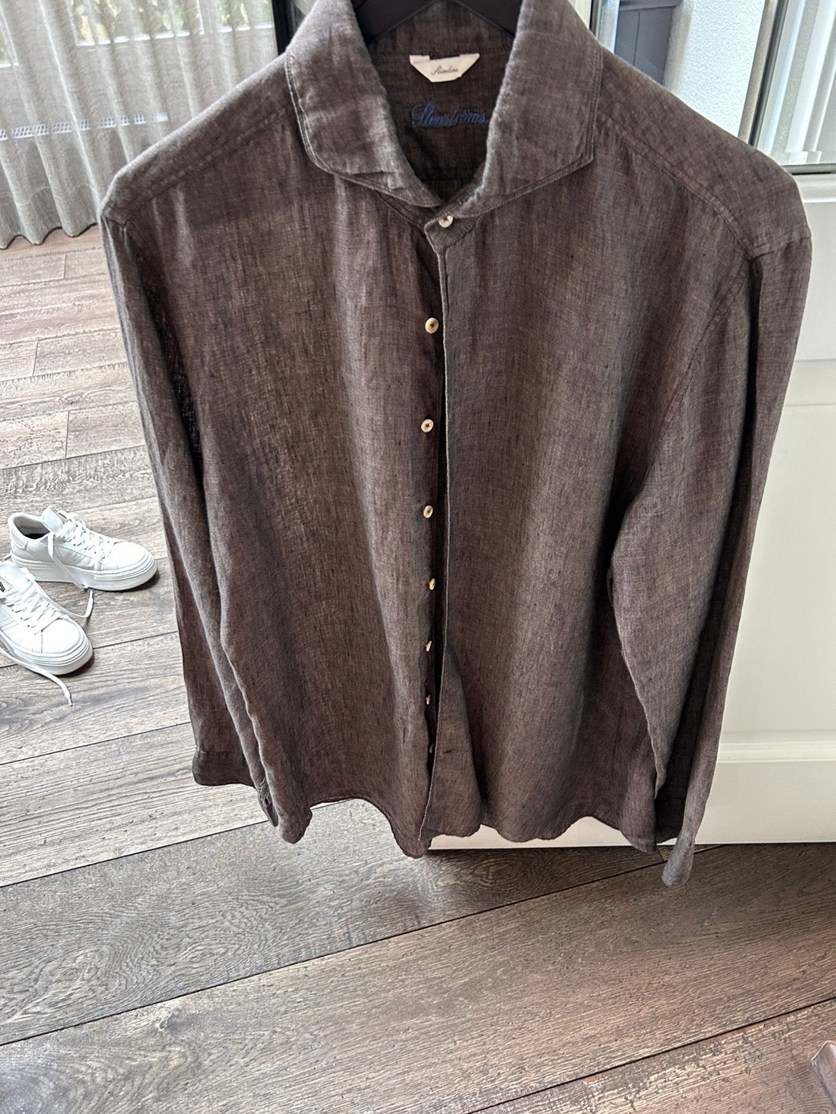 Mooie linnen heten blouse, Kleding | Heren, Overhemden, Ophalen of Verzenden, Nieuw, Bruin