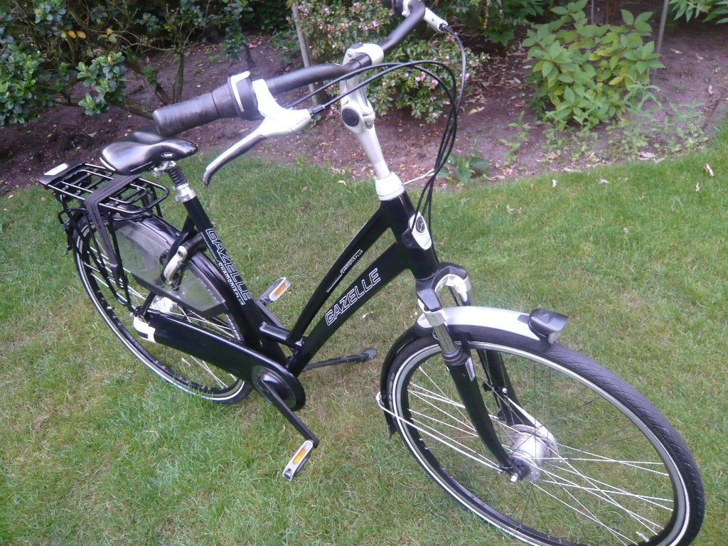 mooie zwarte aluminium 28"-54cm gazelle chamonix 7versn, Ophalen, Gazelle, Trommelrem, Minder dan 10 versnellingen