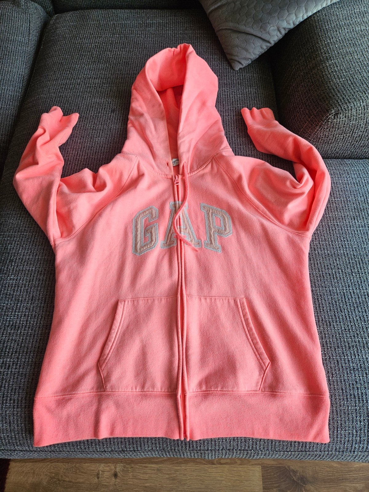 GAP Dames Hoodie Neonroze Maat L - Met Rits, GAP, Ophalen of Verzenden, Maat 42/44 (L), Roze