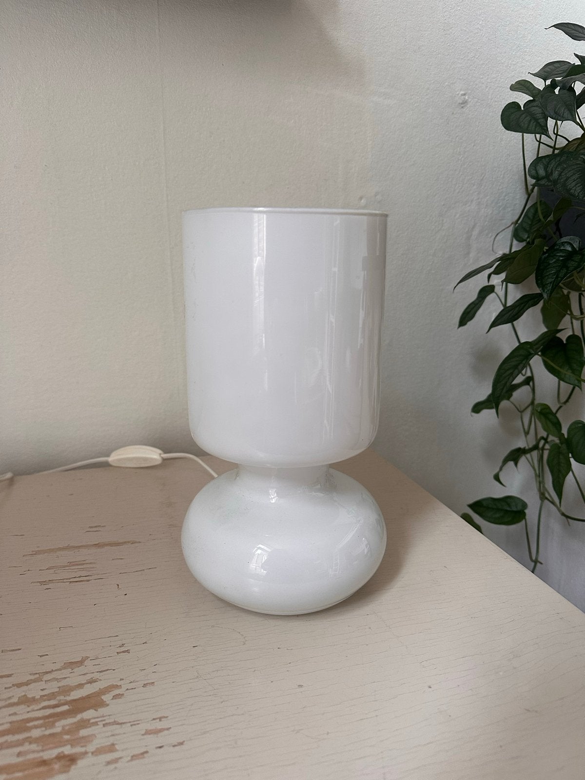 IKEA Lykta tafellamp - Wit glas, Ophalen, Met schakelaar, E14 (klein), Wit