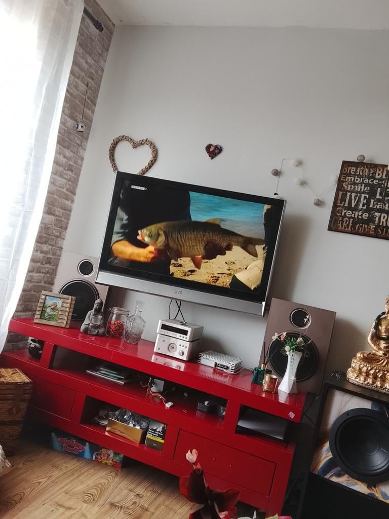 Rood Eiken TV Meubel Kast in Italiaanse Antieke Stijl, Huis en Inrichting, Kasten | Televisiemeubels, Ophalen, Gebruikt, 100 tot 150 cm