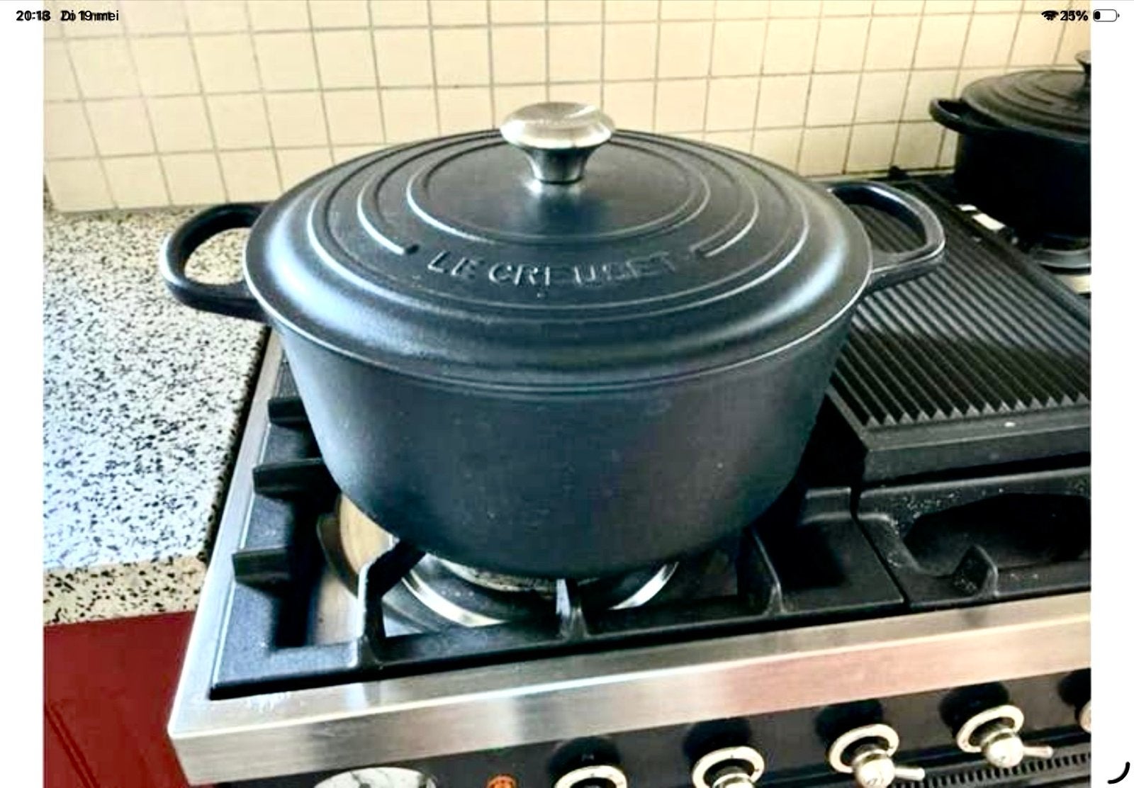 Le Creuset Braadpan Signature Mat Zwart - Ø 30 cm, Ophalen, Zo goed als nieuw, Koekenpan of Braadpan, Gietijzer