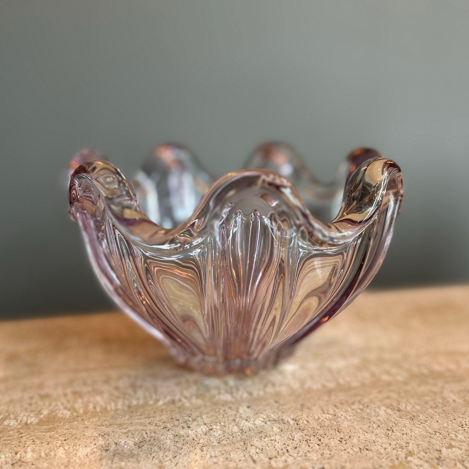 Lila Murano Glas Schaal Centerpiece, Ophalen