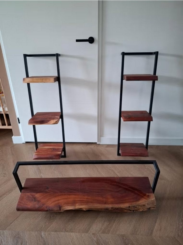 Walnoothouten wandplanken set, Ophalen, Zo goed als nieuw