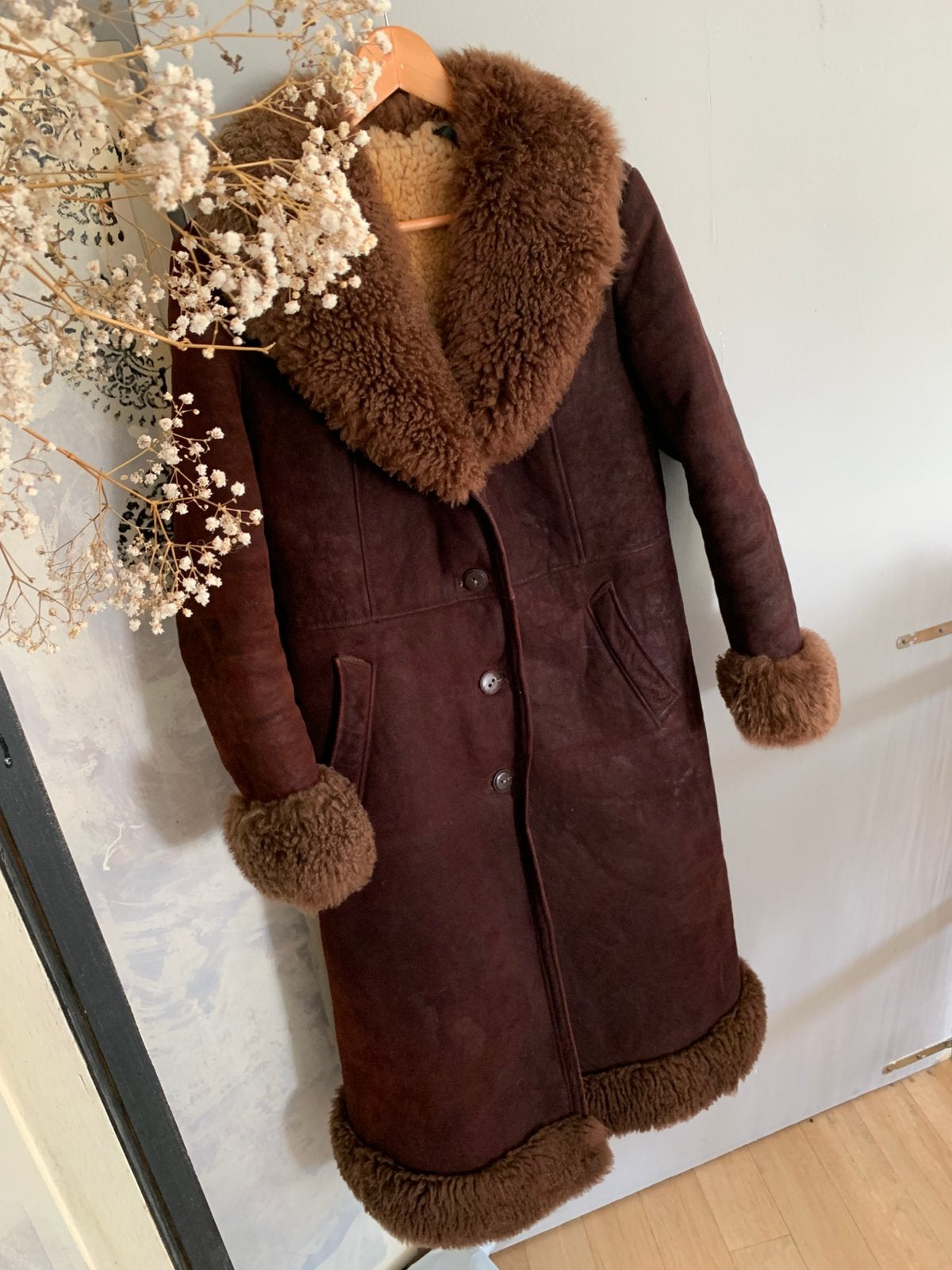 Afghaanse lammy coat S M bohemian penny lane jas, Maat 38/40 (M), -, Ophalen of Verzenden, Zo goed als nieuw