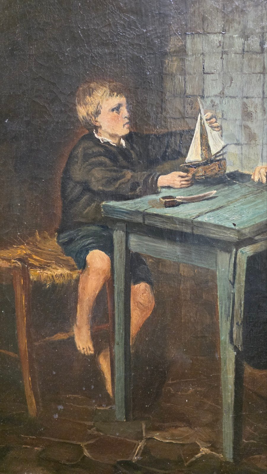 mooi groot vroeg antiek schilderij, Ophalen
