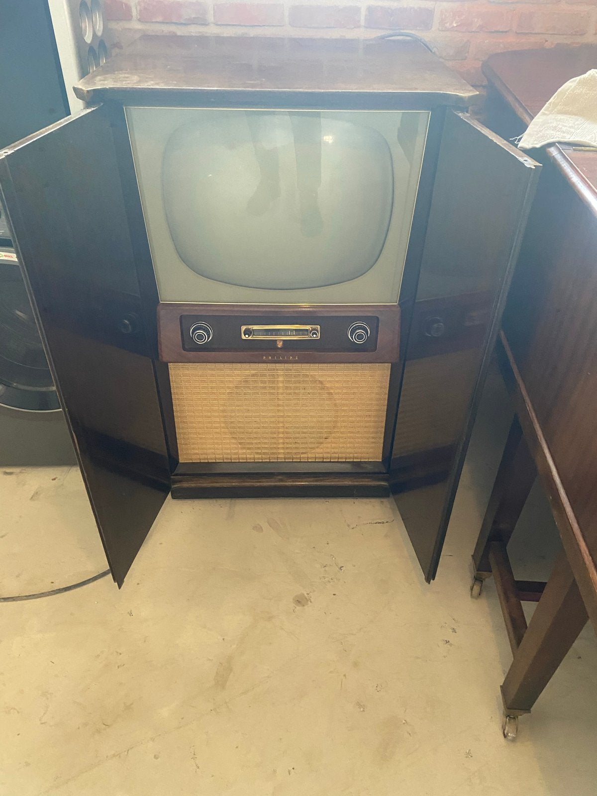 Vintage Philips TV met radio - Jaren '50 design, Ophalen of Verzenden