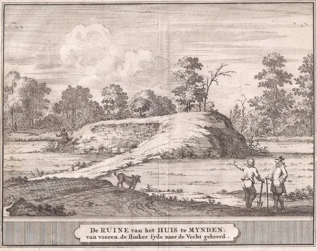 De RUINE van het HUIS te MYNDEN: van vooren, de slink Loenen, Antiek en Kunst, Kunst | Etsen en Gravures, Ophalen of Verzenden