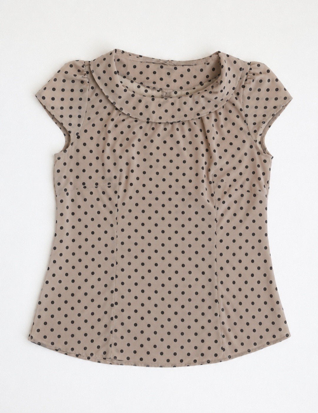 H&M Blouse met stippen, maat M, Maat 38/40 (M), H&M, Beige, Ophalen of Verzenden