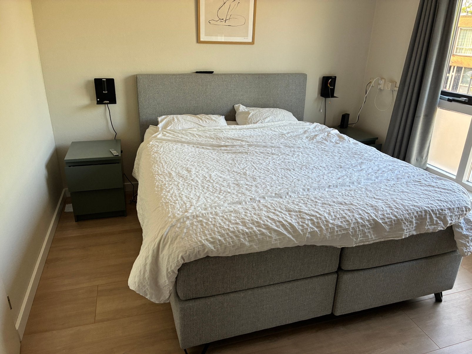 Boxspring 160 x 200m, Ophalen, Gebruikt, Tweepersoons, 200 cm