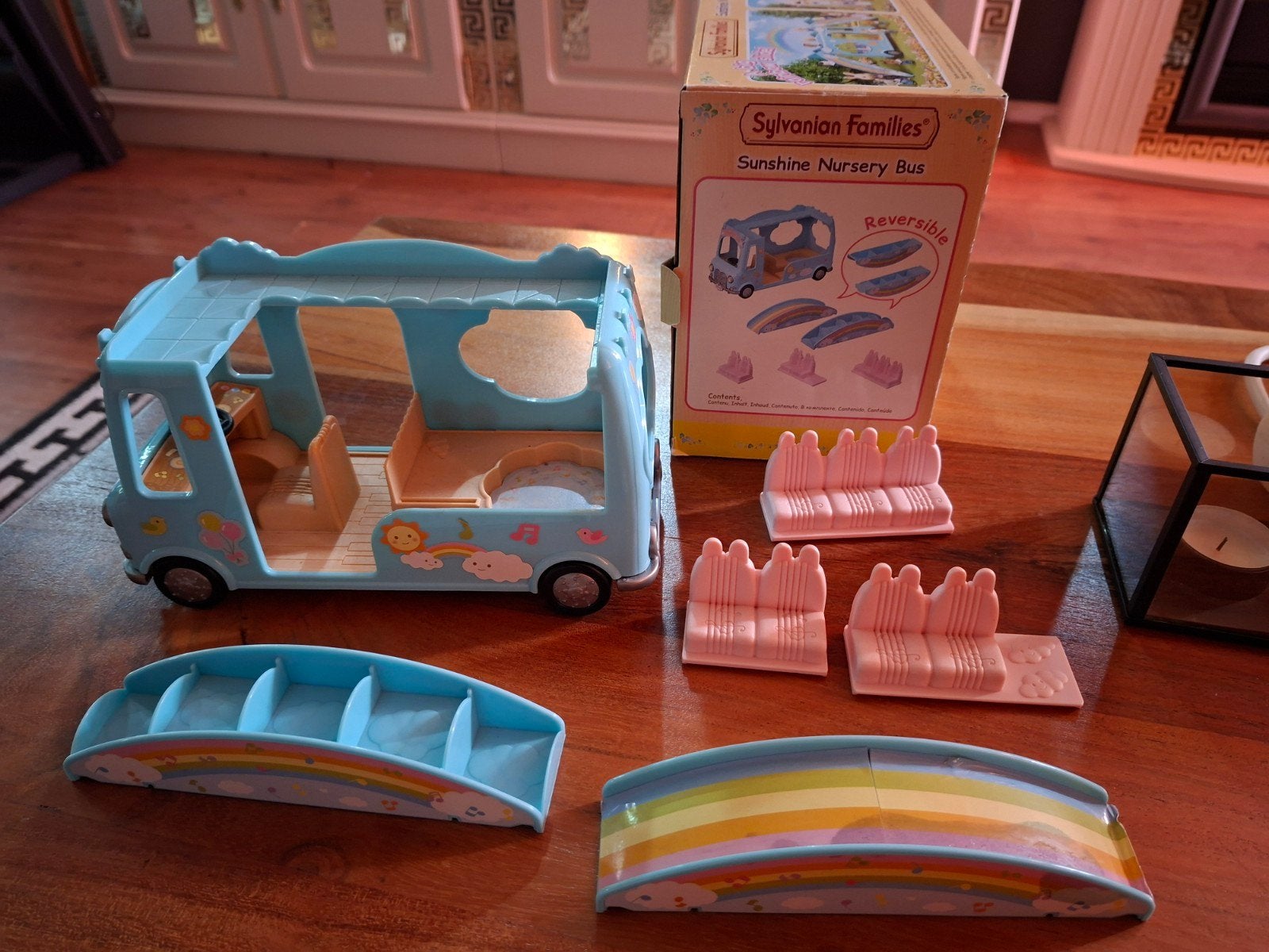 Blauwe regenboog auto van sylvanian famillie, Ophalen of Verzenden, Zo goed als nieuw