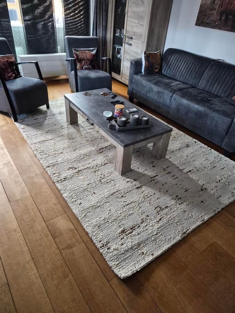 Zo goed als nieuw wollen vloerkleed 200x300 cm, Ophalen, Crème, 200 cm of meer, Zo goed als nieuw