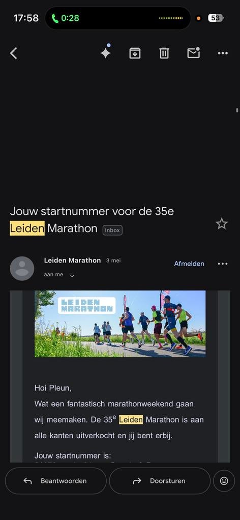Halve Marathon Leiden 10 mei, Eén persoon