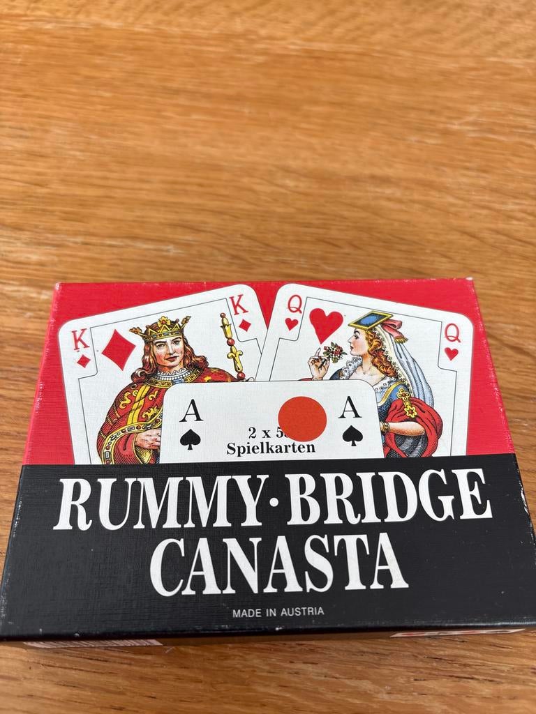 Rummy-Bridge Canasta Speelkaarten - Made in Austria, Ophalen of Verzenden, Zo goed als nieuw, Speelkaart(en)