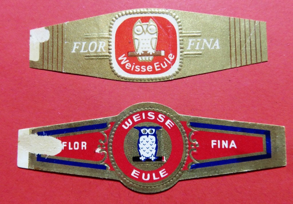 Weisse Eule 2x sigarenbandje, Verzenden, Gebruikt, Sigarenbandjes