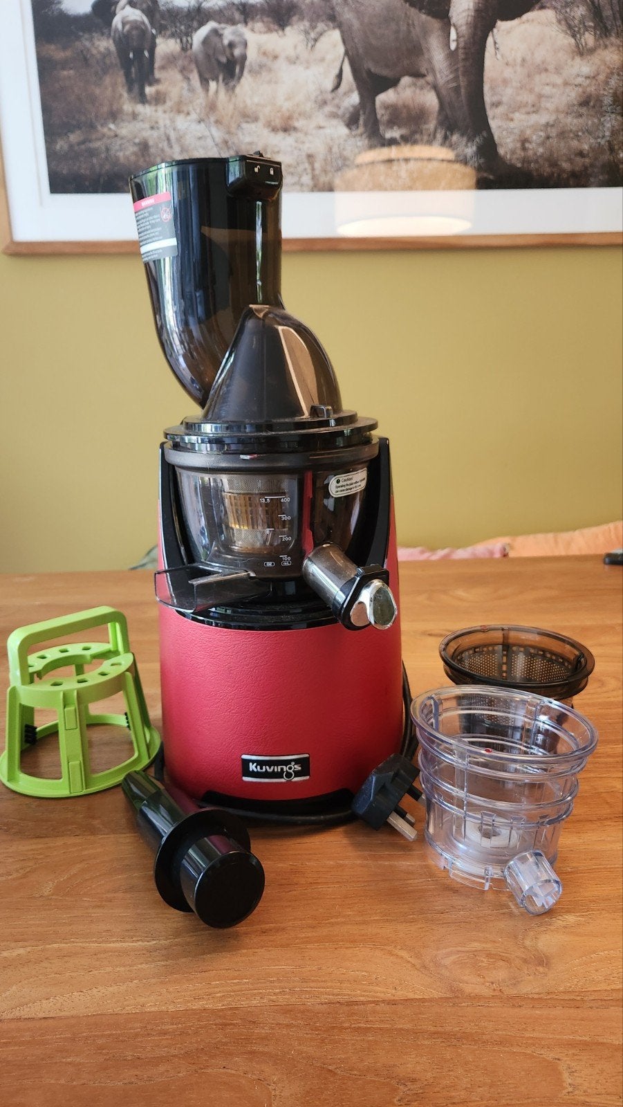 Kuvings EVO 820 Cold Slowjuicer - Rood, Minder dan 1 liter, Ophalen, Gebruikt, 1 snelheid