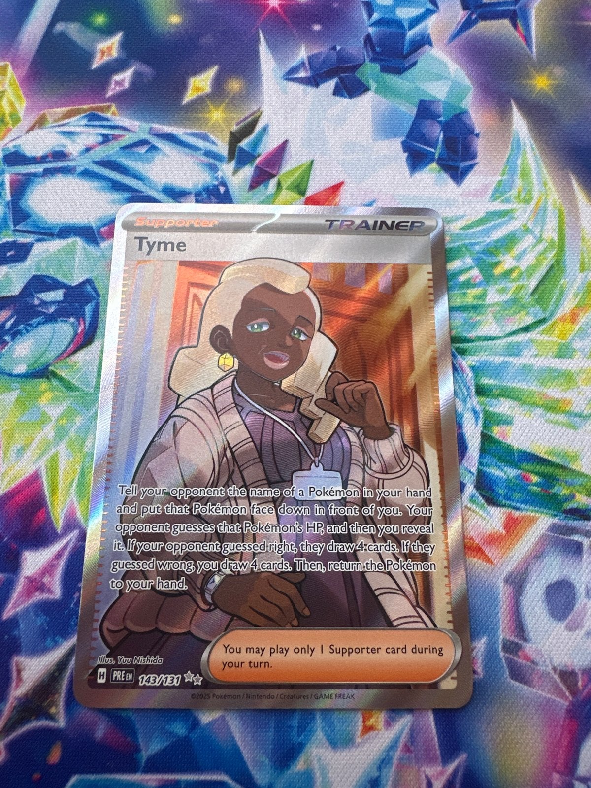 Tyme 143/131 Prismatic Evolution Pokémon Kaart, Ophalen of Verzenden, Zo goed als nieuw, Losse kaart, Foil