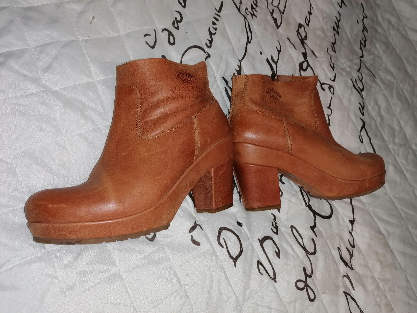 Shabbies Amsterdam Cognac Leren Enkellaarzen  nieuw 38, Verzenden, Lage of Enkellaarzen, Nieuw, Bruin