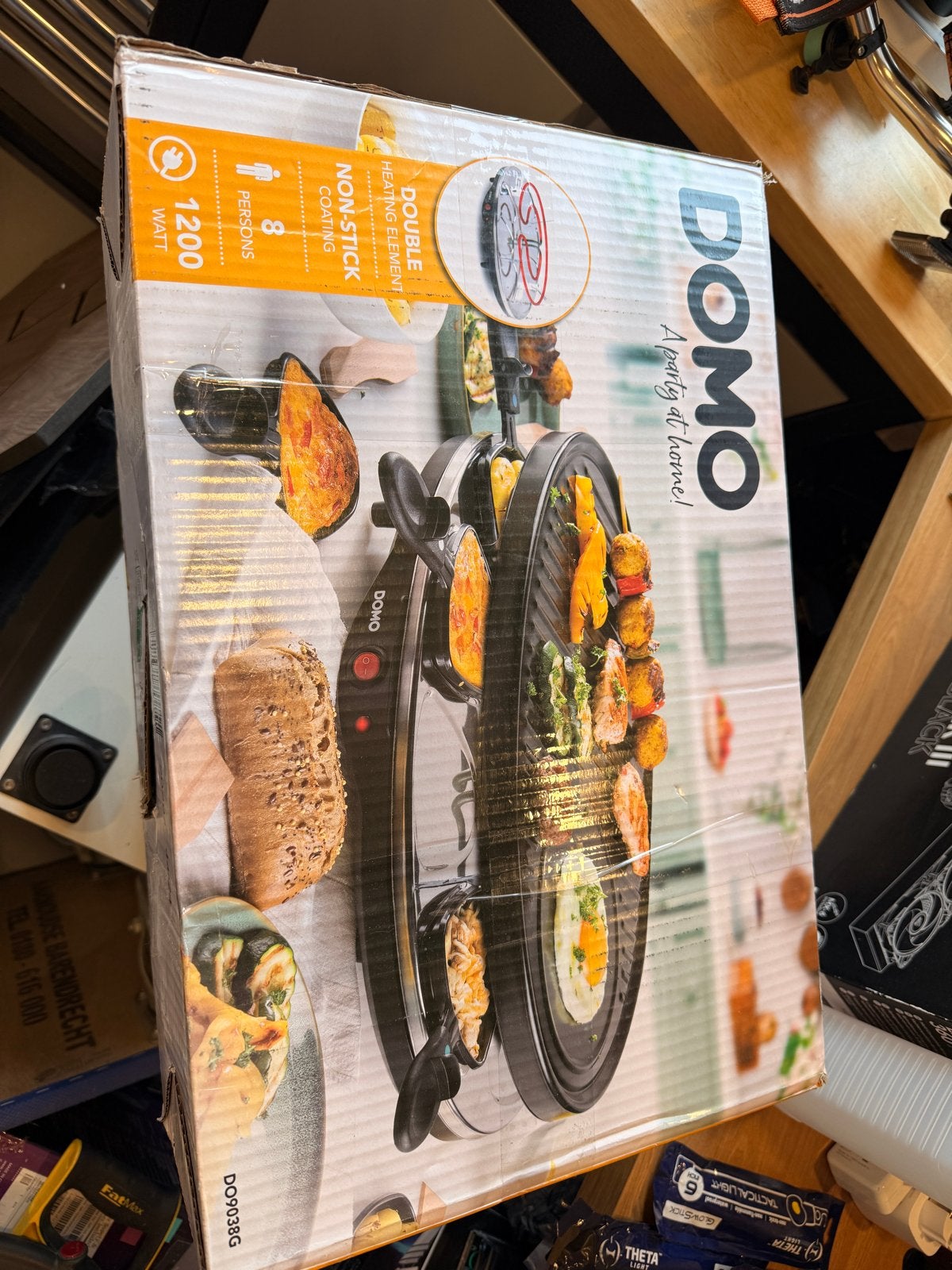 Domo Raclette Grill DO9038G - 8 personen - Nieuw in doos, Huis en Inrichting, Overige typen, Nieuw, Ophalen of Verzenden, Zwart
