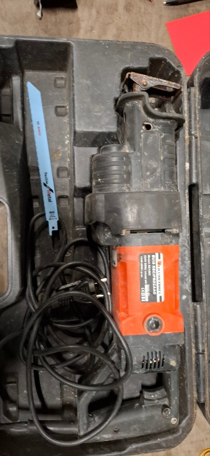 Feramo Tools Reciprozaag RZ1002 - 1600W met koffer, Doe-het-zelf en Verbouw, Feramo Tools, Gebruikt, 70 mm of meer, Ophalen of Verzenden