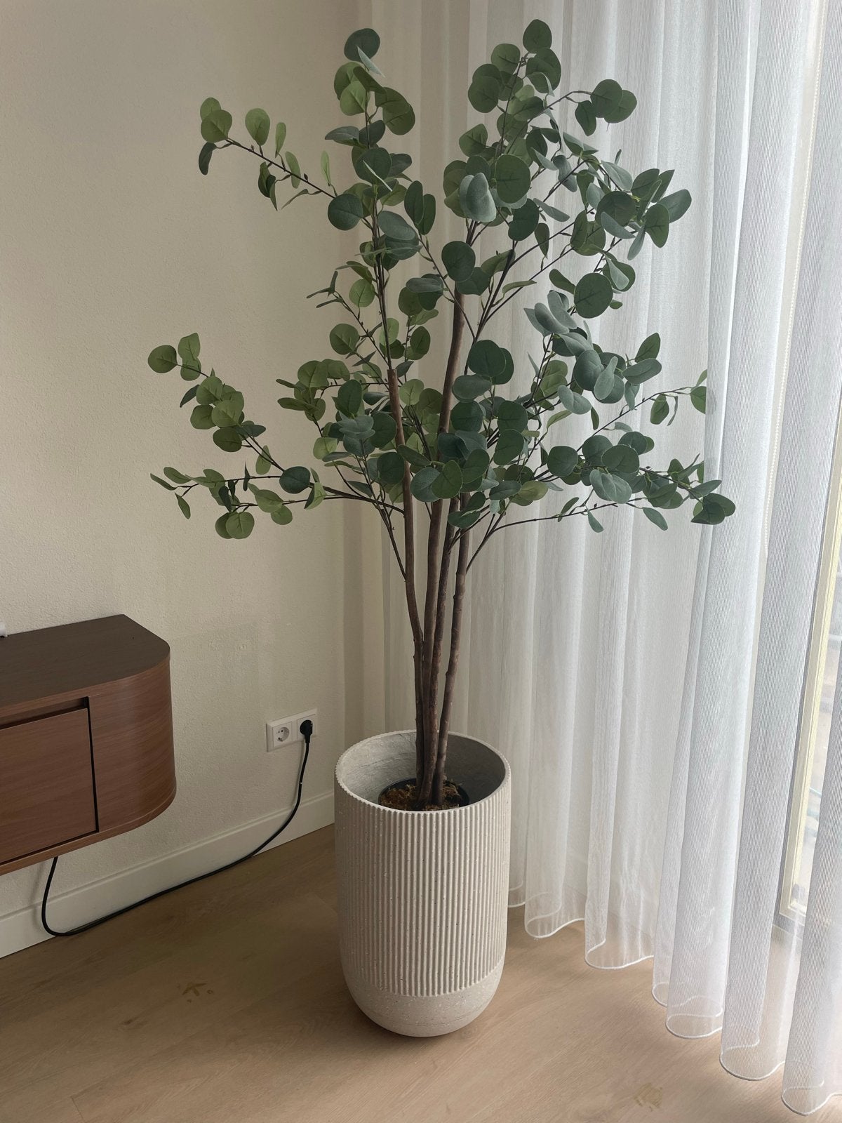 Kunst Eucalyptus Boompje 160cm - Realistisch en Onderhoudsvr, Ophalen, Binnen, Groen, Kunstplant
