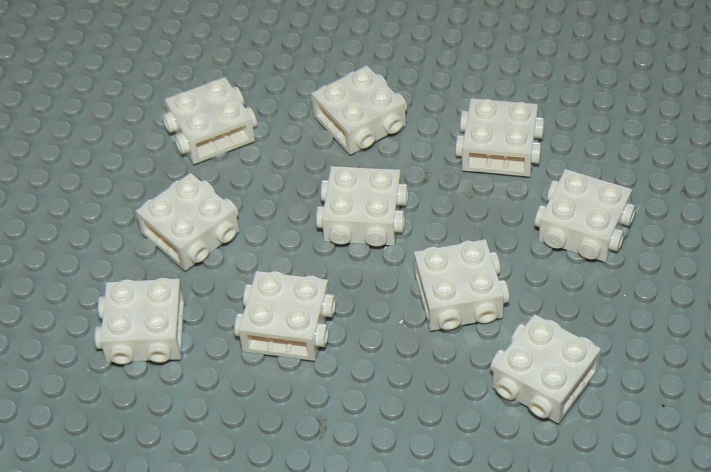 L446 Speciale stenen 1x2 en 2 hoog (3 kanten noppen) wit 10, Ophalen of Verzenden, Nieuw, Losse stenen, Lego