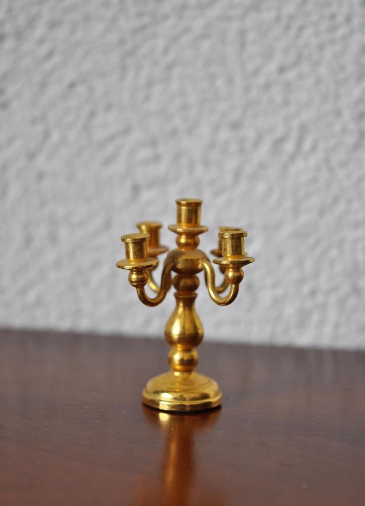 Poppenhuis Kandelaar 4 cm, Ophalen of Verzenden, Gebruikt, Decoratie