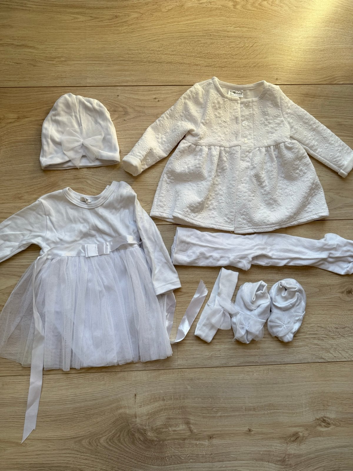 Prachtige witte doopjurk set maat 80, Kinderen en Baby's, Ophalen of Verzenden, Zo goed als nieuw, Meisje, Setje