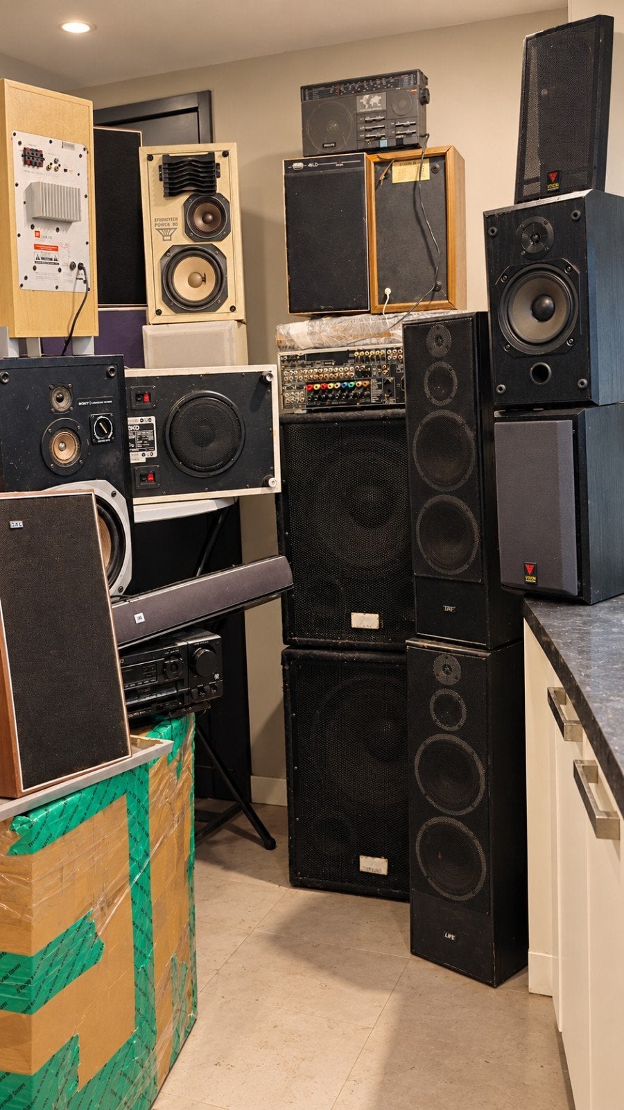 Diverse speakers en audioapparatuur - Grote collectie, Audio, Tv en Foto, Ophalen of Verzenden, Gebruikt, Boekenplank luidspreker
