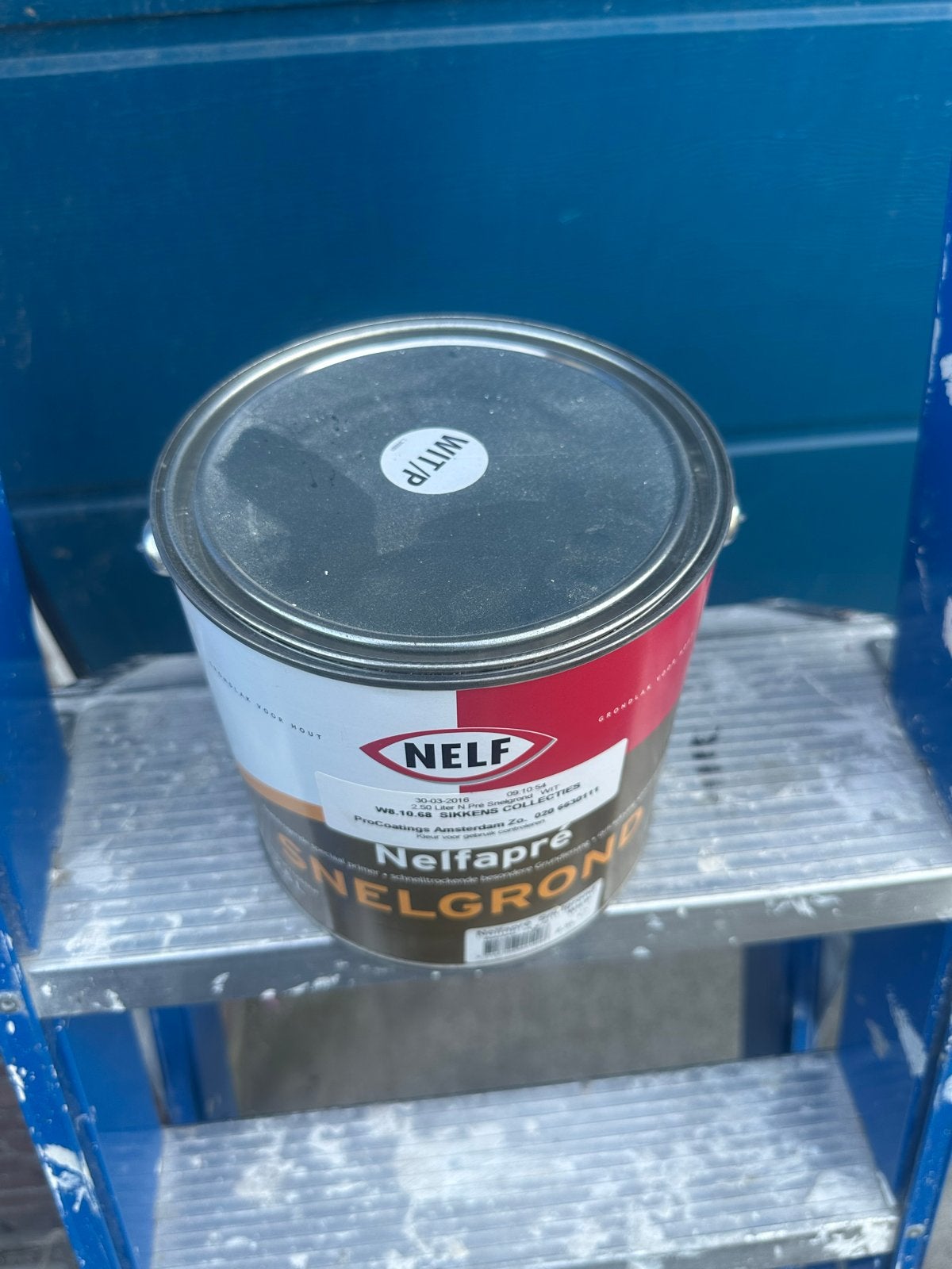 Nelfapré Snelgrond Wit - 2.5L Grondverf, Wit, Nieuw, Ophalen of Verzenden, Verf
