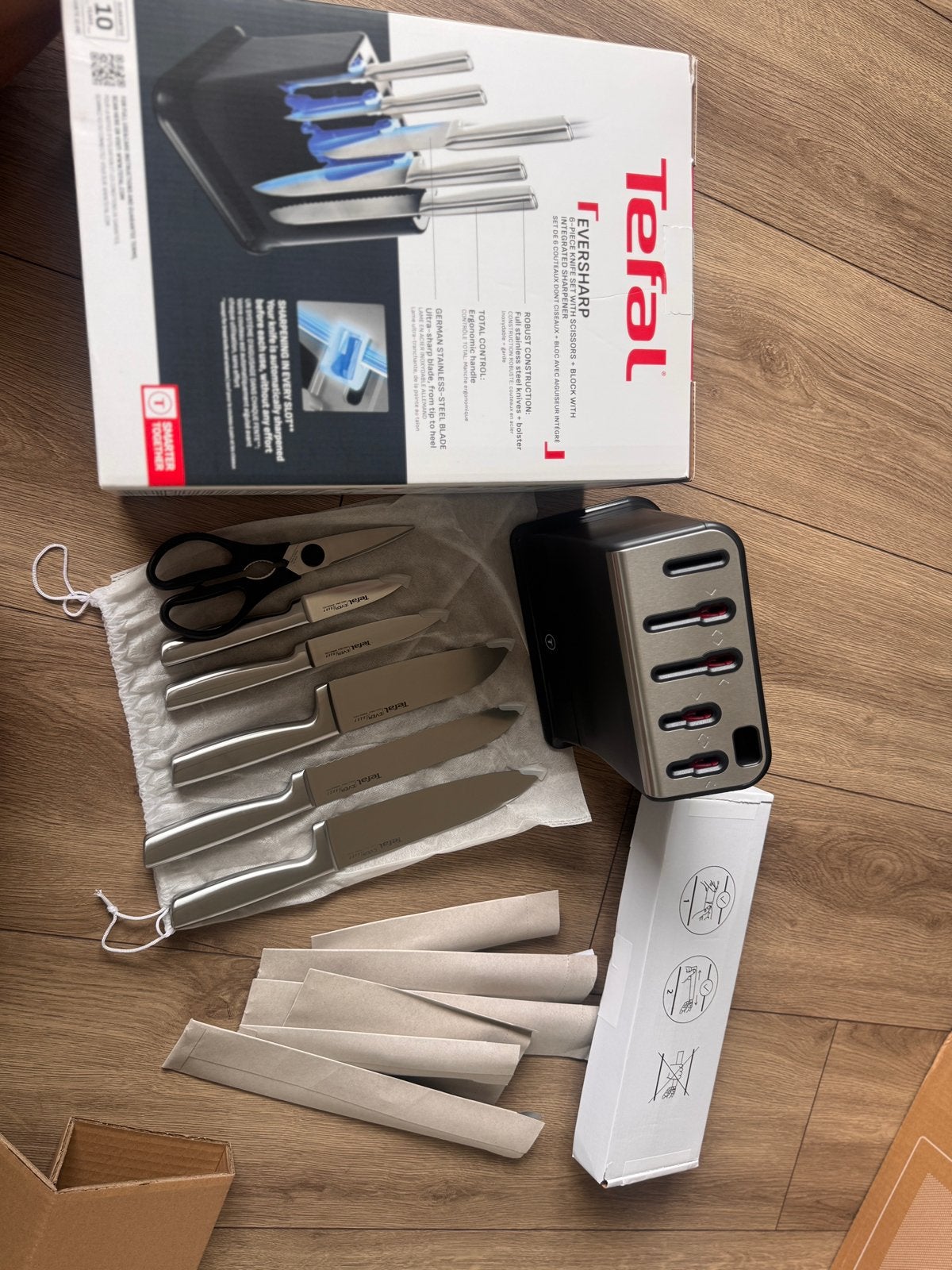 Nieuw Tefal EverSharp messenblok - ongebruikt in doos, Ophalen of Verzenden, Zo goed als nieuw, 3 snelheden of meer