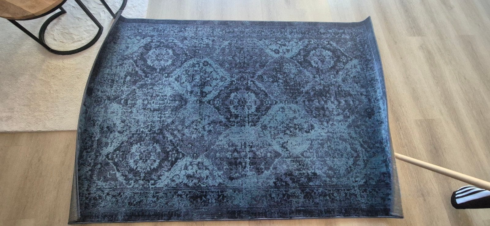 IKEA VONSBAK Vloerkleed - Blauw/Zwart (133x195 cm), Ophalen of Verzenden, Zo goed als nieuw, 100 tot 150 cm