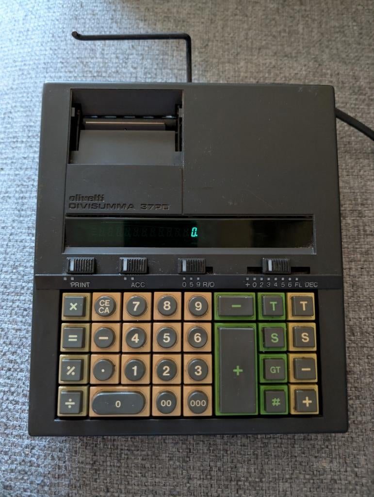 Olivetti 37pd divisumma  mario bellini design calculator, Ophalen of Verzenden