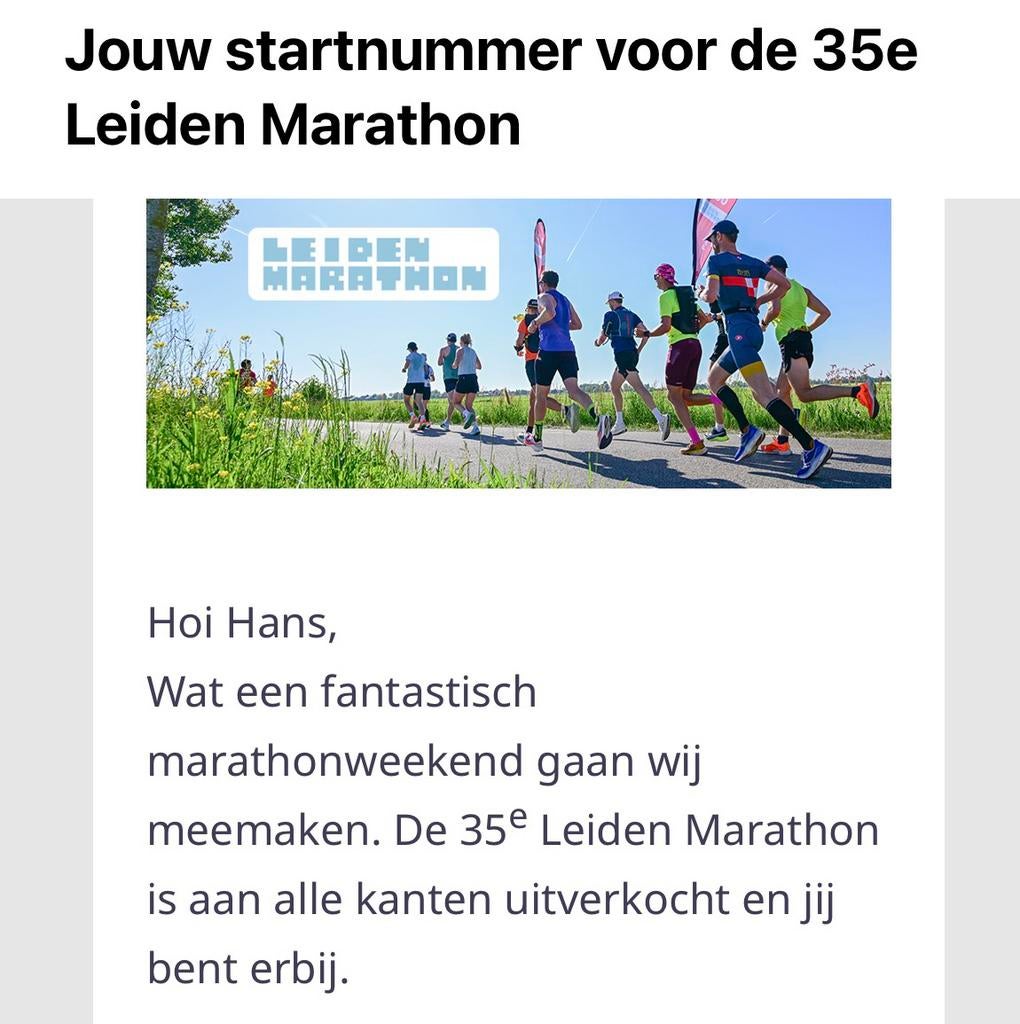 Ticket 10 km leiden marathon as zondag, Tickets en Kaartjes, Eén persoon