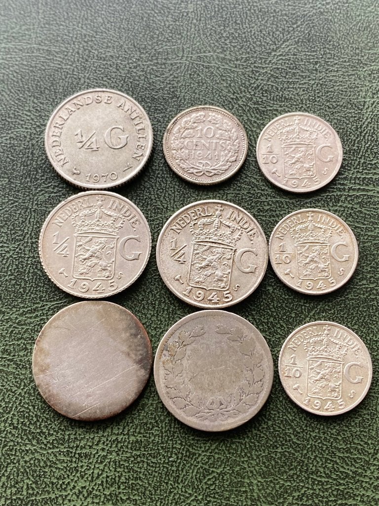 Diverse collectie oude munten, waaronder Nederlands-Indië, Setje, Zilver, Koningin Wilhelmina, Overige waardes