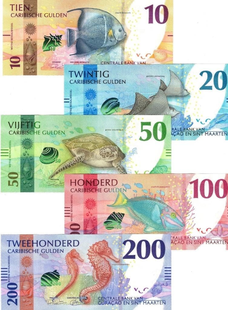 Curacao and Sint Maarten full set 2025 Unc 10-200 Gulden, Ophalen of Verzenden, Zuid-Amerika, Setje