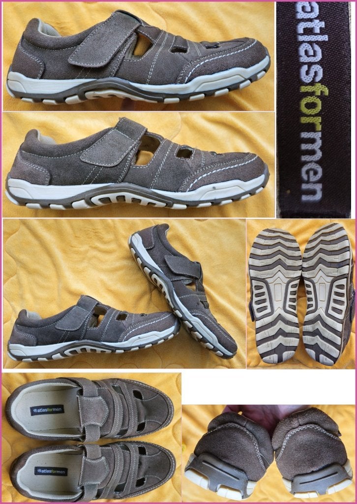 ATLAS heren suéde sandalen/open schoenen maat 43 zgan, Kleding | Heren, Schoenen, Sandalen, Atlas, Bruin, Ophalen of Verzenden