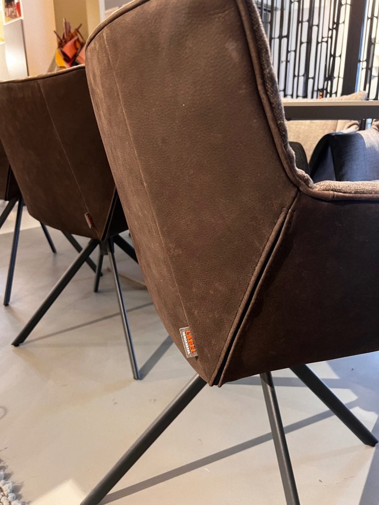 Set van 6x Label Vandenberg Gustav Jr. eetkamerstoelen, Huis en Inrichting, Info@label.nl, Bruin, Nieuw, Ophalen of Verzenden