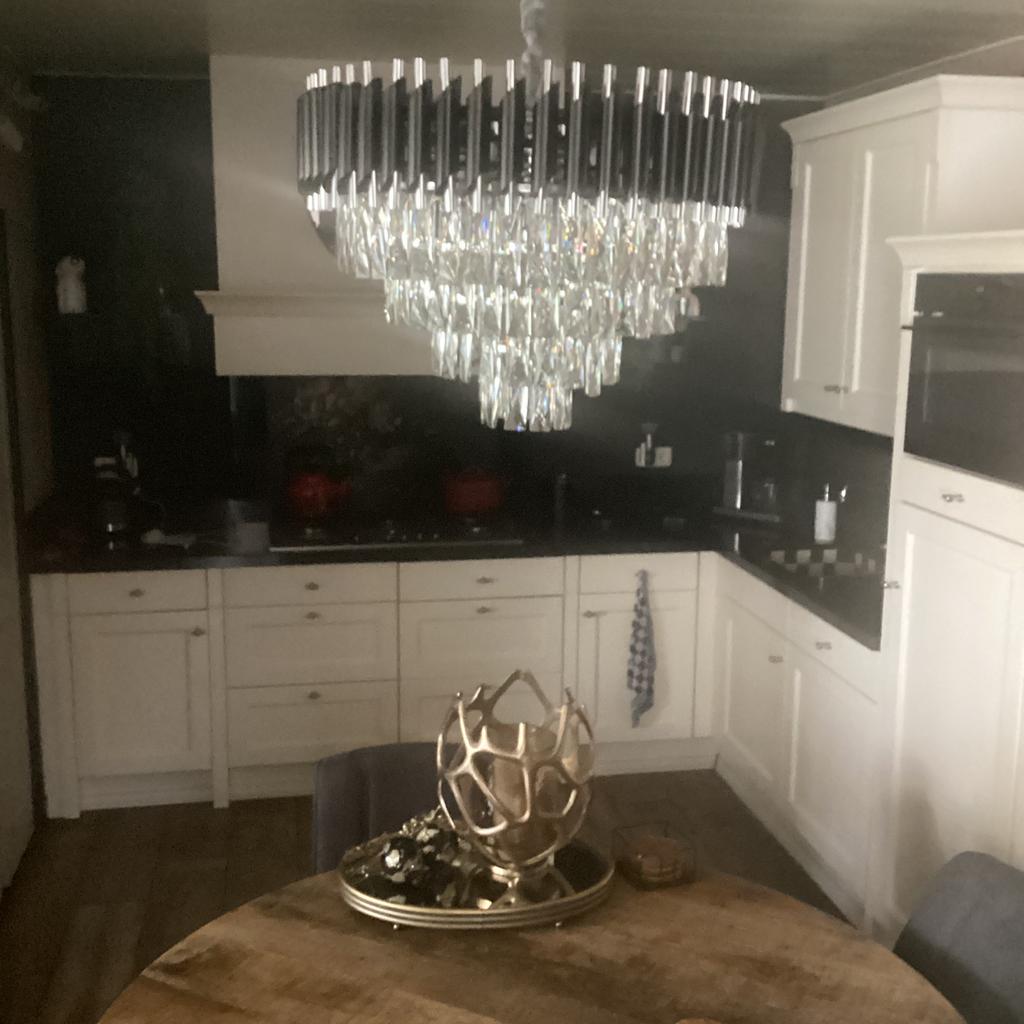 Moderne kristallen lamp, Ophalen of Verzenden, Zo goed als nieuw